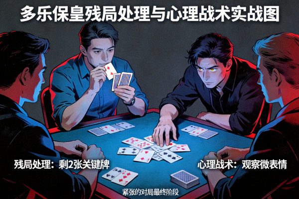 多乐保皇皇帝残局逆袭案例示意图 - 展示牌局进程与决策点